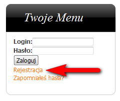 Rejestracja uytkownika krok 1