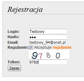 Rejestracja uytkownika krok 2